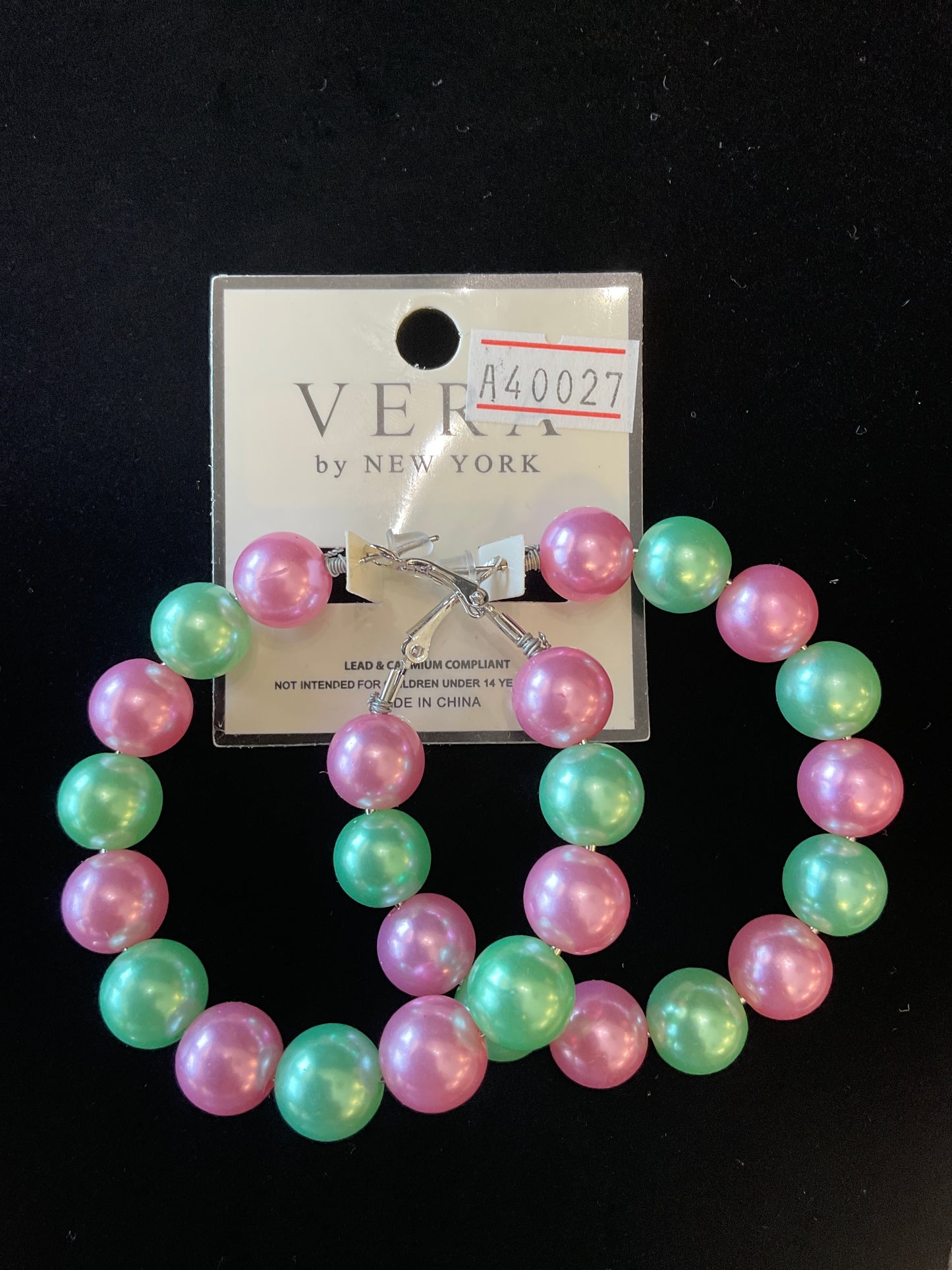 Pink & Green Pearl Earrings