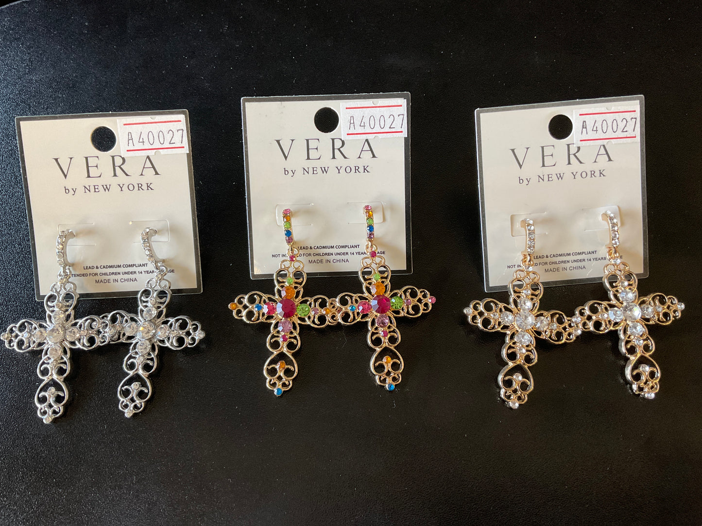 Jewel Cross Earrings