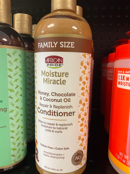 African Pride Moist Mir Honey/Choc/Coconut Oil Cond
