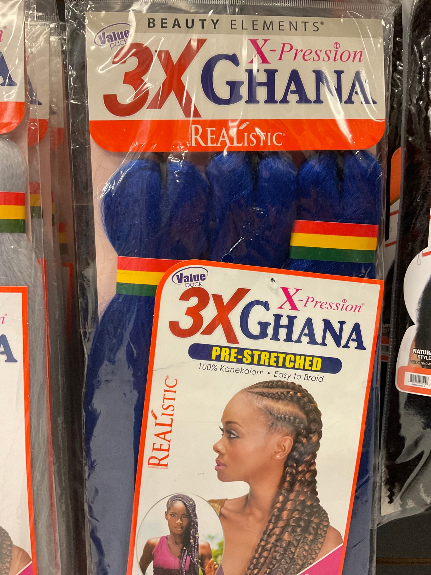 Realistic 3x Ghana Braid