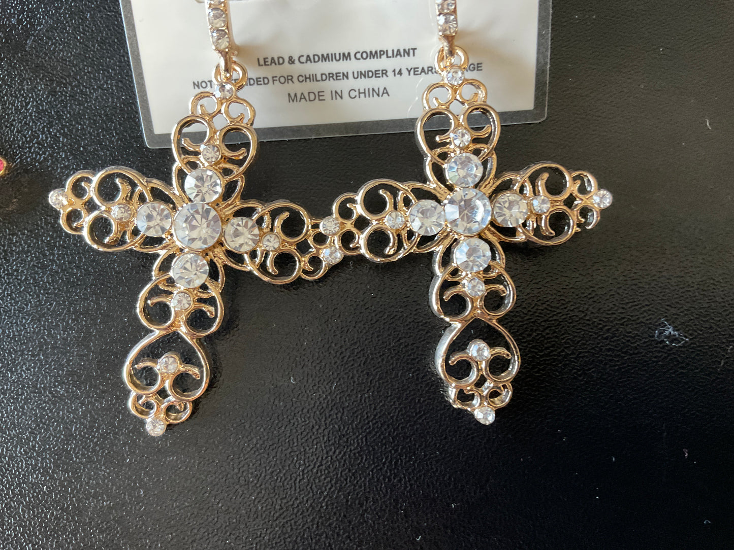 Jewel Cross Earrings