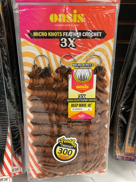 Oasis Human 3x Hair Blend Micro Knots Feather Crochet