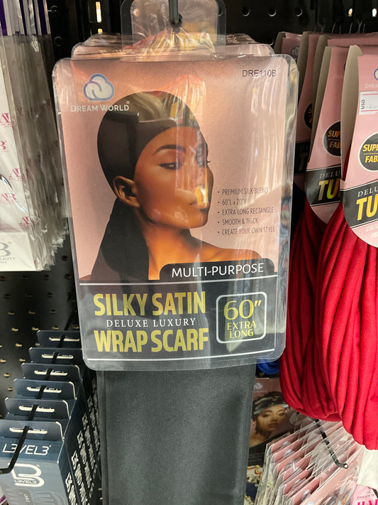 Dream World 60x20 Silky Satin Wrap Scarf