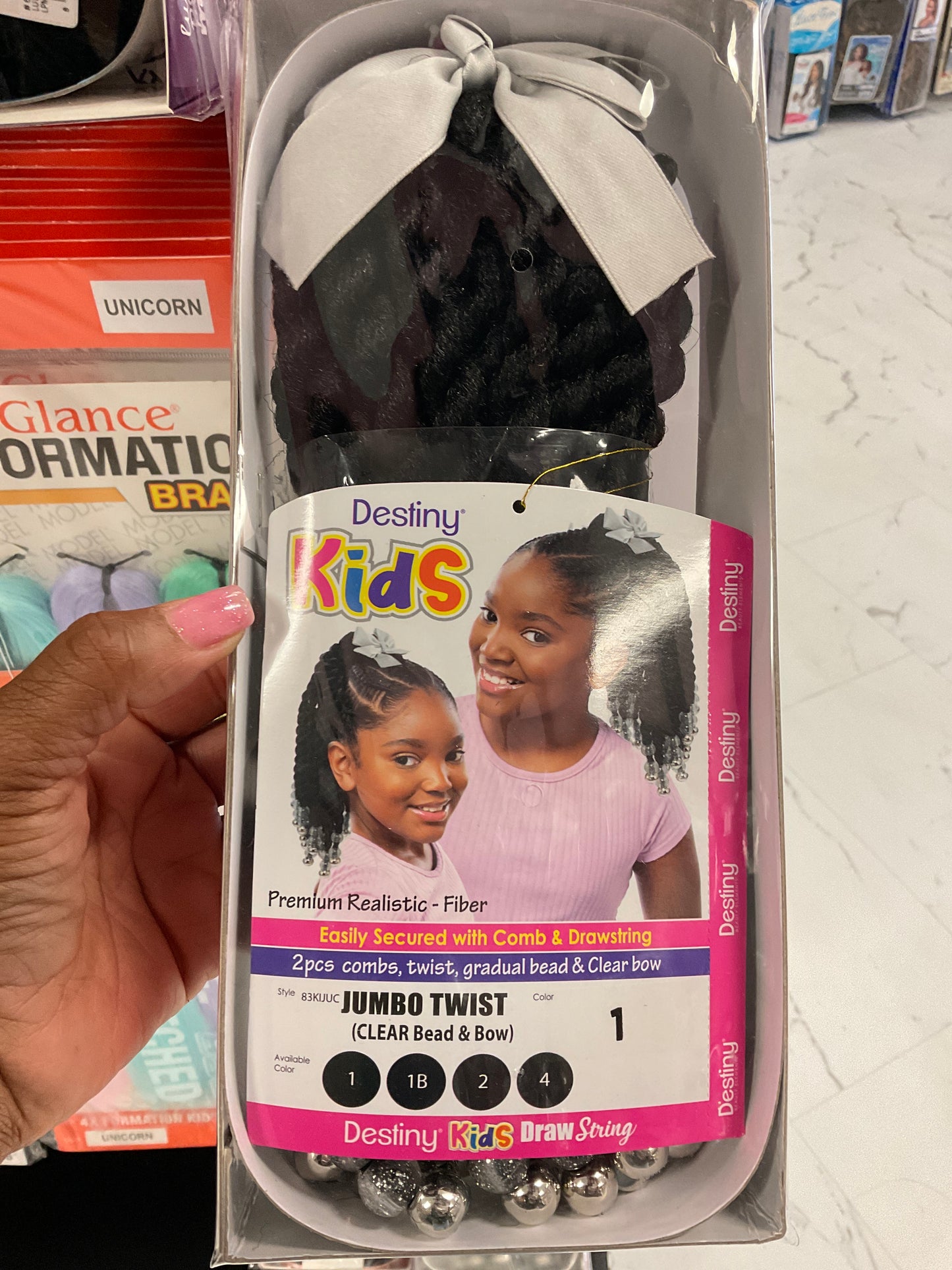 Destiny Kids DS Jumbo Twist (Clear Beads & Bow) 12”