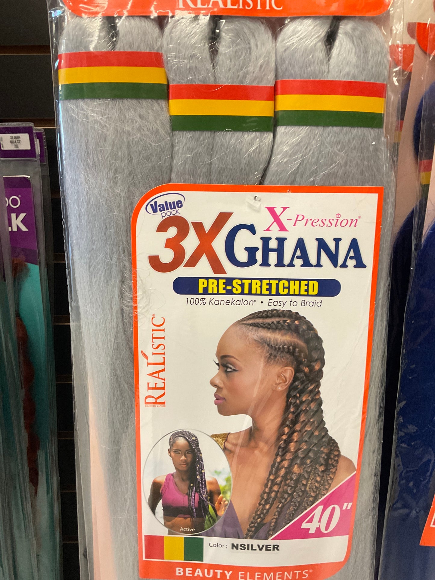 Realistic 3x Ghana Braid