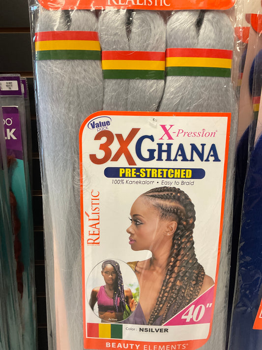 Realistic 3x Ghana Braid