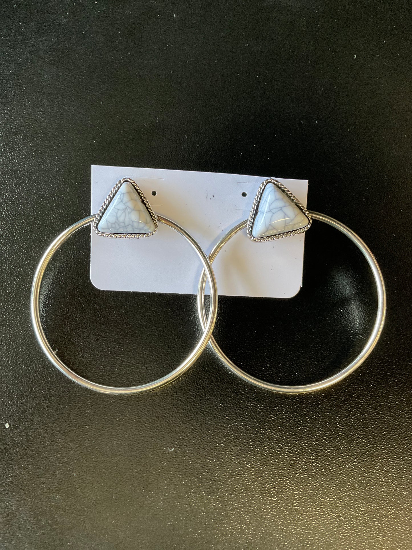 Triangle Silver Hoops