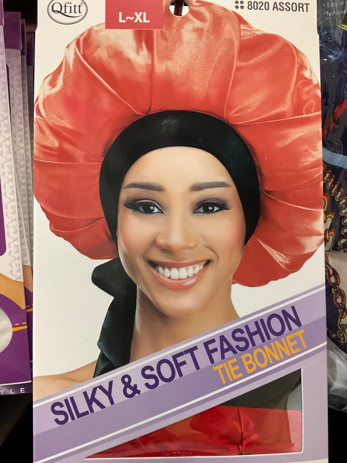 Qfitt Silky Soft Tie Bonnet (Assorted)
