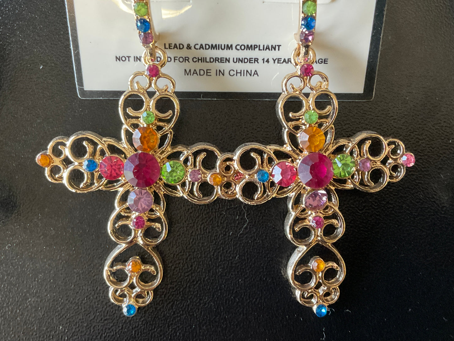 Jewel Cross Earrings
