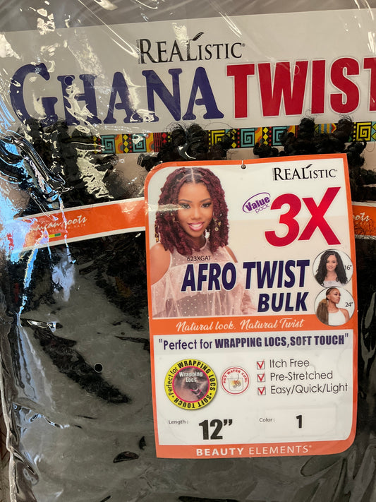 REALISTIC 3X GHANA AFRO TWIST BULK