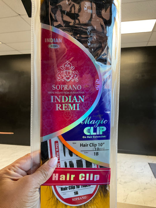 Soprano Indian Remi Magic Clip In 10” (12 pc)