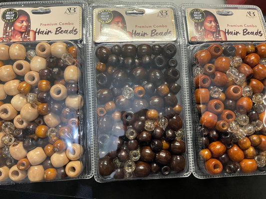AB Multi Size Wooden Beads (Assorted)